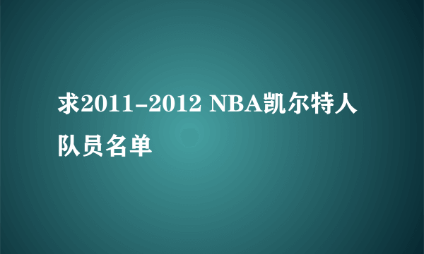 求2011-2012 NBA凯尔特人队员名单