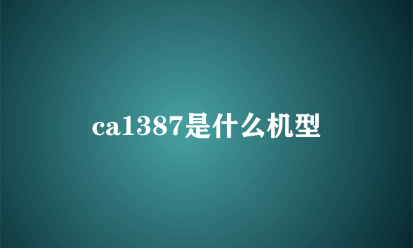 ca1387是什么机型
