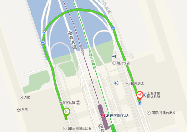 上海浦东机场T1到T2航站楼距离多远