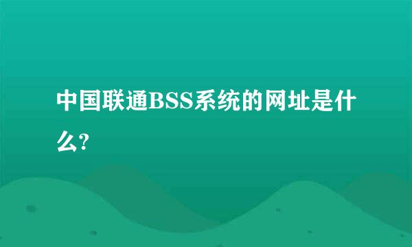 中国联通BSS系统的网址是什么?
